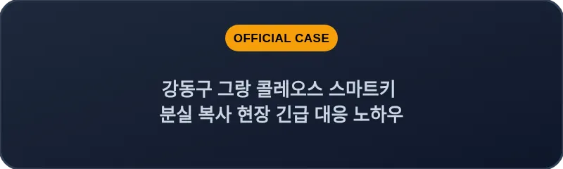 강동구 그랑 콜레오스 스마트키 분실 복사 현장 긴급 대응 노하우