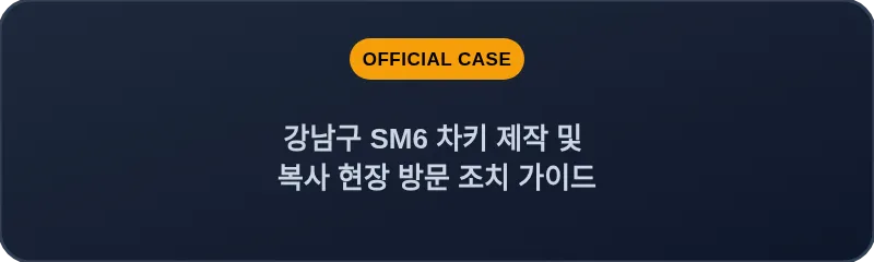 강남구 SM6 차키 제작 및 복사 현장 방문 조치 가이드