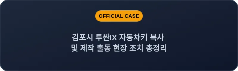 김포시 투싼IX 자동차키 복사 및 제작 출동 현장 조치 총정리