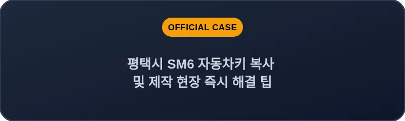 평택시 SM6 자동차키 복사 및 제작 현장 즉시 해결 팁