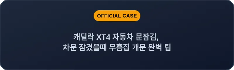 캐딜락 XT4 자동차 문잠김, 차문 잠겼을때 무흠집 개문 완벽 팁