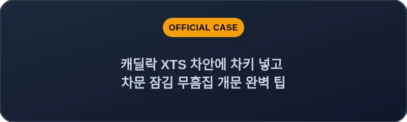 캐딜락 XTS 차안에 차키 넣고 차문 잠김 무흠집 개문 완벽 팁