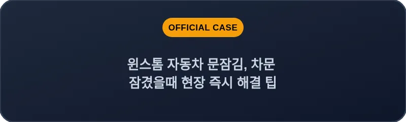 윈스톰 자동차 문잠김, 차문 잠겼을때 현장 즉시 해결 팁
