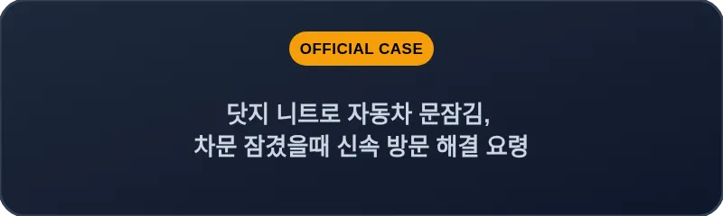 닷지 니트로 자동차 문잠김, 차문 잠겼을때 신속 방문 해결 요령