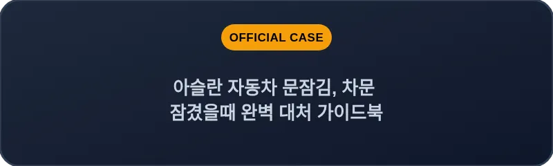 아슬란 자동차 문잠김, 차문 잠겼을때 완벽 대처 가이드북