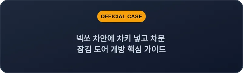 넥쏘 차안에 차키 넣고 차문 잠김 도어 개방 핵심 가이드