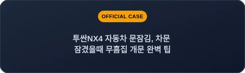 투싼NX4 자동차 문잠김, 차문 잠겼을때 무흠집 개문 완벽 팁