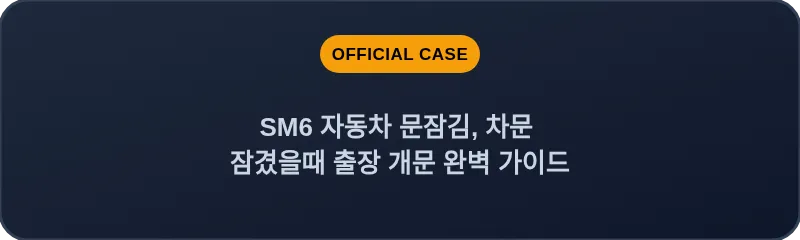 SM6 자동차 문잠김, 차문 잠겼을때 출장 개문 완벽 가이드