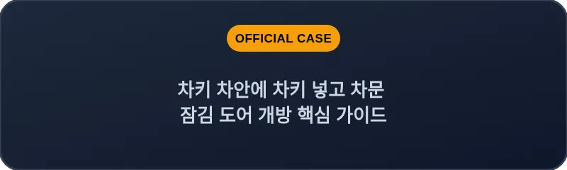 차키 차안에 차키 넣고 차문 잠김 도어 개방 핵심 가이드