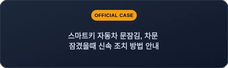 스마트키 자동차 문잠김, 차문 잠겼을때 신속 조치 방법 안내